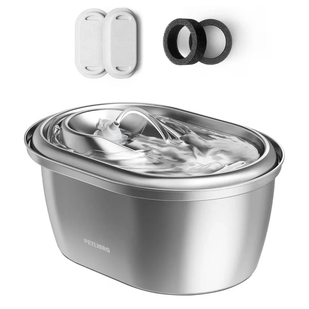 Petlibro Stainless Steel Cat Water Fountain 101oz/3L Automatic Water Dispenser